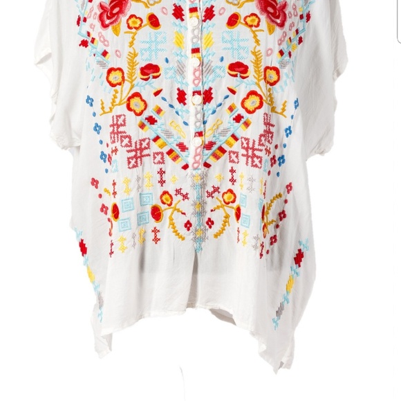 JOHNNY WAS MISSIO BLOUSE in NATURAL WHITE - Picture 3 of 8